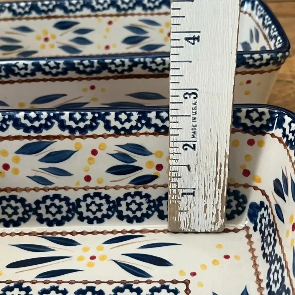 Temptations By Tara Old World Blue Floral Baking Dishes 1 & 1.5 Quart